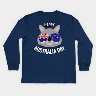 Happy Australia Day - wombat style Kids Long Sleeve T-Shirt